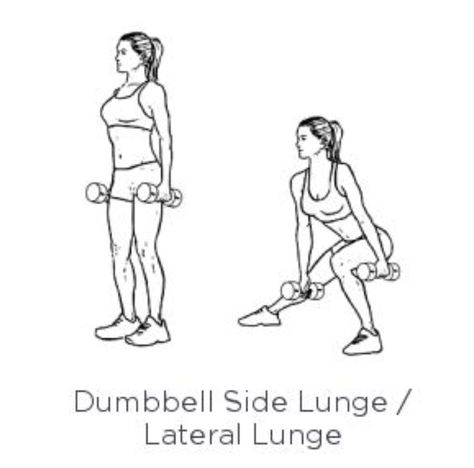 Weighted side lunge Dumbbell Side Lunges, Sports Routine, Monday Routine, Dumbbell Leg Workout, Vs Workout, Lunge Workout, Victoria Secret Workout, Lateral Lunges, Victoria Secret Models