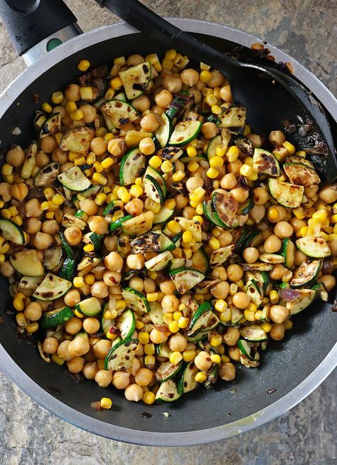 Charred Zucchini, Zucchini Chickpea, Legume Recipes, Lighter Meals, February Recipes, Salad Spinach, Alpha Gal, Carmelized Onions, Chickpea Salad Recipes