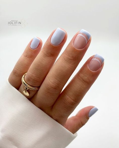 Shellac Nails Blue Design, Shellac Nails 2024, Shalack Nails Ideas, Shellac Blue Nails, Blue Shellac Nails Designs, Shalak Nail Ideas, Blue Nails Shellac, Shellac Nails Blue, Shellac Nails Design