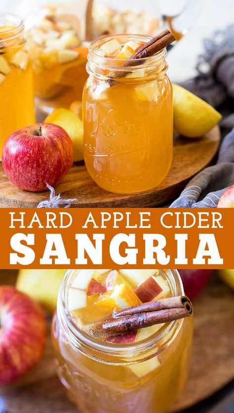 Cider Alcohol Drinks, Apple Cider Alcohol, Thanksgiving Apple Cider, Apple Cider Sangria Recipe, Apple Cider Drink, Fall Drink Recipes, Apple Vodka, Apple Sangria, Cider Sangria