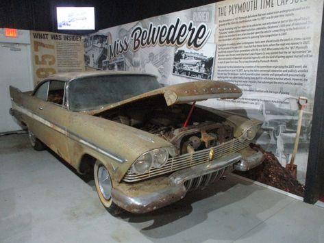 Miss Belvedere found her forever home and is on display. The famous Tulsarama 1957 Plymouth Belvedere has found a final home at Historic Auto Attractions – A Journey Through Time, in Roscoe, Ill. Diy Wooden Planters, Ancient History Archaeology, Plymouth Cars, Sanford And Son, Plymouth Belvedere, Plymouth Fury, Rusty Cars, Chrysler Imperial, Vintage Vehicles