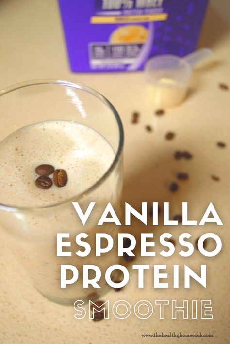 Swap out your usual cereal or snack for this deliciously caffeinated, protein packed Vanilla Espresso Protein Smoothie. Espresso Protein Smoothie, Espresso Protein Shake, Premier Protein Recipes, Coffee Protein Smoothie, Peanut Butter Protein Shake, Protein Packed Smoothies, Vanilla Protein Shakes, Protein Powder Shakes, Protein In Beans