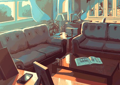 Empty room - Animated gif illustration by Juan Esteban Rodríguez, via Behance Room Animation, Gif Illustration, Room Illustration, Comics Illustration, Empty Room, Animation Reference, Writing Prompt, Animation Background, Personal Project