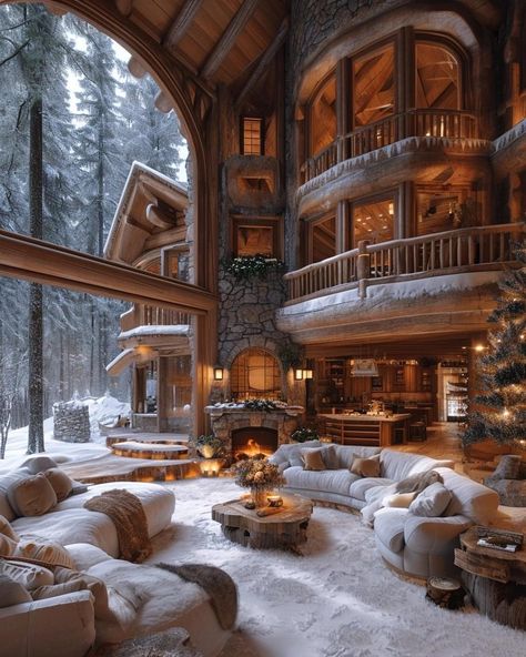 Isolated Mansion, Cabin Mansion, Fantasy Buildings, Mountain Dream Homes, Witches House, Rustic Cabins, Dream Life House, Rustic Home Design, White Witch