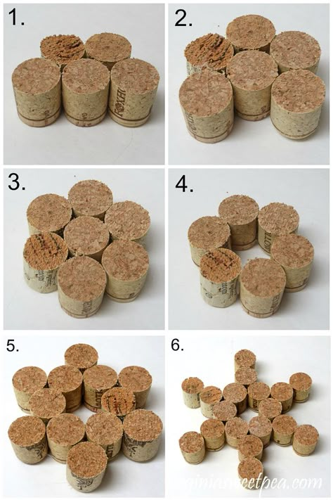 Wine Cork Snowflake, Wine Cork Crafts Christmas, Cork Crafts Christmas, Bar Deco, Cork Christmas Trees, Wine Cork Wreath, Wine Cork Diy Crafts, Wine Cork Projects, Wine Cork Ornaments