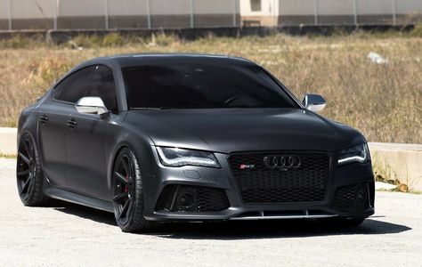 Matt Black Audi RS7 on Velgen Wheels Matt Black Audi, Audi Motorsport, Audi Rs7 Sportback, Audi 2017, Audi S7, Black Audi, Audi Rs5, Net Top, Lux Cars