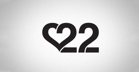 love 22 12 Logo Design Number, 22 Aesthetic Number, 22 Tattoo, Bad Logos, Number Graphic, Typography Card, Identity Project, Number Tattoos, Graphic Fashion