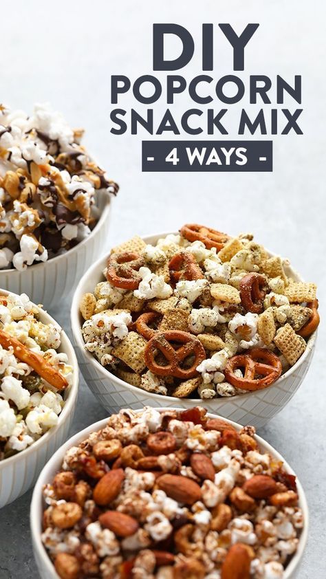 Give your snacking a major makeover with these 4 DIY Easy Popcorn Snack Mixes! They're made with JOLLY TIME Pop Corn popped on the stovetop with different healthy add-ins for a flavorful, crunchy snack. #snack #healthysnack Popcorn Snack Mix Recipes, Healthy Holiday Appetizers, Cleansing Recipes, Prep Snacks, Easy Popcorn, Healthy Popcorn, Popcorn Mix, Snack Mixes, School Recipes