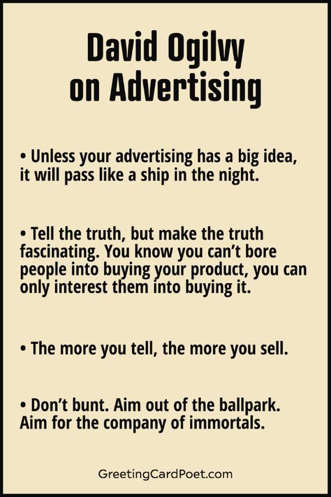 Advertising Quotes Marketing, David Ogilvy Quotes, Interest Quotes, Storytelling Quotes, Content Marketing Quotes, Advertising Inspiration, Copywriting Ads, Copywriting Advertising, Business Strategy Management