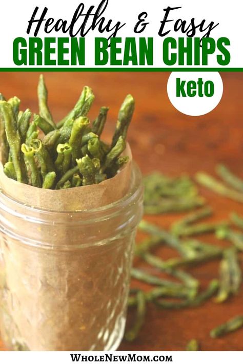 Green Bean Chips, Green Beans Chips, Homemade Garlic Powder, Dehydrated Green Beans, Dehydrating Food Storage, Super Healthy Snacks, Crispy Green Beans, Keto Green, Dairy Free Pizza