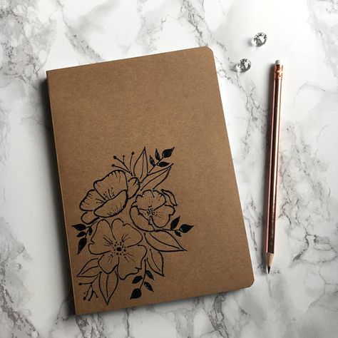 Floral touch & feel - Customised notebook on Etsy Customised Notebook, Diy Notebook Cover, Mickey Mouse Wallpaper Iphone, Bullet Art, Mandala Doodle, Diy Travel Journal, Book Cover Diy, Notebook Cover Design, Hydrangea Garden