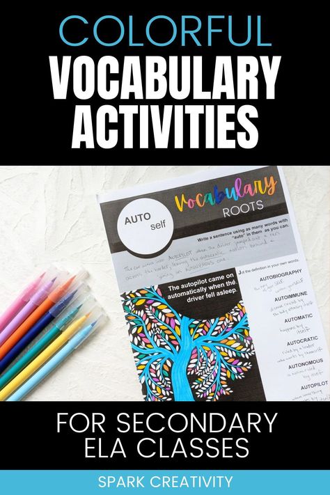 Are you looking for creative ways to teach vocabulary in creative ways that make it a part of the curriculum you and your students can look forward to? These new ideas will help you add vocabulary into your curriculum in a way that makes it feel like a part of the curriculum rather than an add-on. #highschoolvocabulary #secondaryvocabulary Ways To Teach Vocabulary, High School Vocabulary, Digital Poetry, Teach Vocabulary, Secondary Ela Classroom, English Classroom Decor, English Teacher Resources, Vocabulary Quiz, Teaching Vocabulary