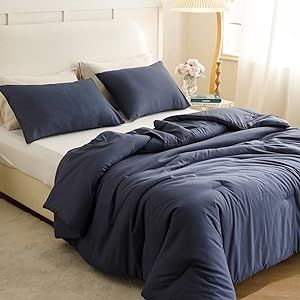 ROSGONIA Navy Blue Comforter Set Queen, 3pcs (1 Boho Blue Comforter & 2 Pillowcases) All Season Soft Bedding Lightweight Bedspread Blanket Quilt Navy Blue Comforter, King Size Comforter Sets, Kids Comforters, Blue Comforter Sets, Blue Comforter, King Size Comforters, Twin Comforter Sets, Blanket Quilt, King Comforter Sets