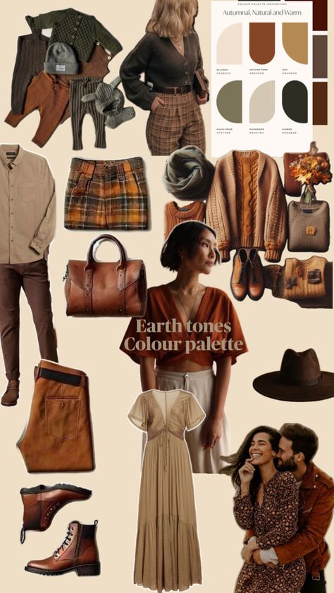 Styleguide photoshooting Down To Earth Fashion, Earth Tone Color Palette Clothes, Earth Tone Wardrobe, Earthy Colour Palette, Earth Tone Color Palette, Earth Tone Color, Earthy Colours, Brown Color Palette, Earthy Color Palette