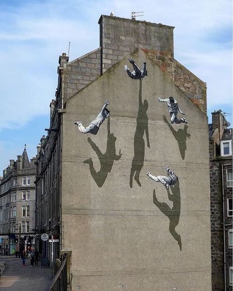 Street Art Illusions, Banksy Artwork, Granite City, Street Art Banksy, Sidewalk Art, Street Mural, Banksy Art, Urban Street Art, 3d Street Art