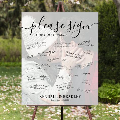 Photo Wedding Alternative Guest Signature Foam Board Book Script, Foam Board Sign, Wedding Guest Signing, Wedding Boards, Stage Ideas, Sign Board Design, Guest Signing, Wedding Mementos, Wedding Posters