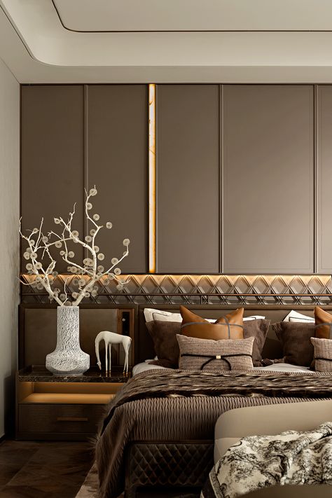 bedroom decoration aesthetics modern cozy Modern Luxury Bedroom Furniture, Bedroom Design Luxury, Luxury Bedroom Interior Design, Contemporary Bedrooms, Luxury Bedroom Furniture, Bedroom Interior Design Luxury, Modern Luxury Bedroom, Modern Bedroom Interior, Luxury Bedroom Design