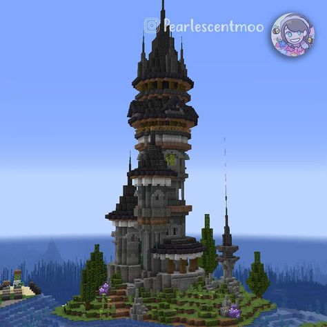 PearlescentMoon on Instagram: “1.17 Minecraft Wizard Tower! 🧙‍♂️ During earlier snapshots, this was the first build I had created with the 1.17 blocks supplied at the…” Minecraft Wizard Tower, Minecraft Wizard, Mage Tower, Fantasy Minecraft, Wizard Tower, Minecraft Medieval, Minecraft Inspiration, Minecraft Construction, Tower Building