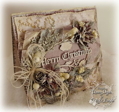 Vintage Handmade Christmas Cards, Shabby Chic Xmas, Shabby Chic Christmas Cards, A Vintage Christmas, Shabby Chic Cards, Vintage Christmas Card, Christmas Paper Crafts, Homemade Christmas Cards, Shabby Chic Christmas