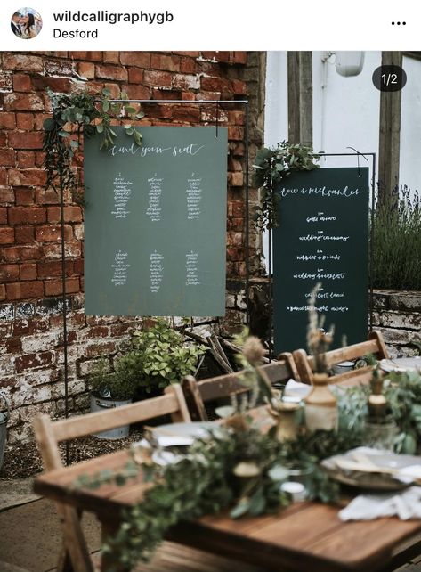 Sage and hunter green seating plan Navy Wedding Theme, Industrial Themed Wedding, Sage Green Wedding Theme, Hunter Green Wedding, Green Wedding Decorations, Navy Blue And Gold Wedding, White Wedding Decorations, Green Themed Wedding, Wooden Wedding Signs