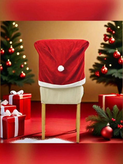 1pc/4pcs/6pcs Christmas Chair Covers, Christmas Table Decoration, Christmas Decoration, Room Decor, Home Decor, Scene Decor, Holiday Decor, Christmas Supplies, Red Santa Hat Dining Chair Back Cover Set To Add Holiday Atmosphere For Christmas Dinner, Christmas Gift For Restaurant/CafeI discovered amazing products on SHEIN.com, come check them out! Holiday Dining Table Decor, Dining Chair Covers Slipcovers, Holiday Dining Table, Kitchen Chair Covers, Chair Back Covers, Christmas Chair Covers, Christmas Chair, Christmas Dinner Party, Dining Chair Covers