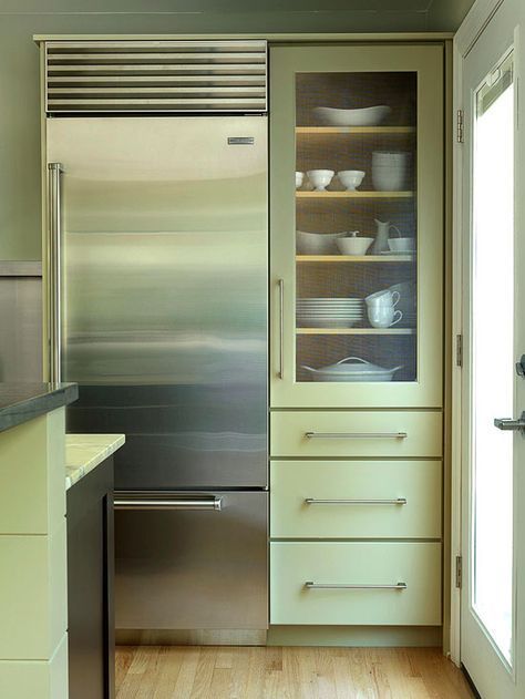 Narrow Refrigerator, Narrow Cabinet Kitchen, Tall Narrow Storage Cabinet, Bookshelf For Small Spaces, Slim Storage Cabinet, Narrow Storage Cabinet, Small Kitchen Cabinets, Cool Bookshelves, Custom Kitchens Design