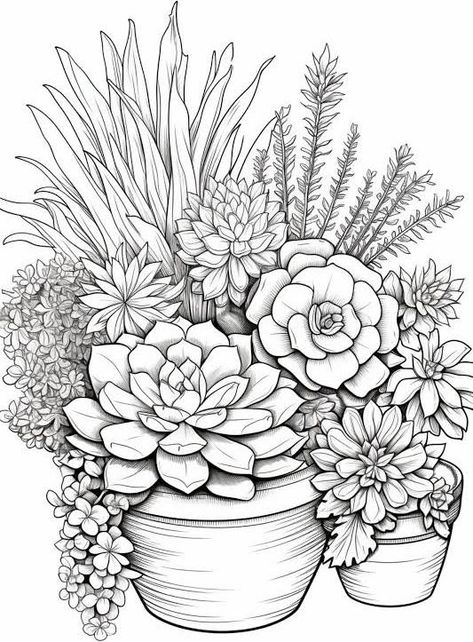 Flower Coloring Sheets, Printable Flower Coloring Pages, Adult Coloring Books Printables, Detailed Coloring Pages, Fall Coloring Pages, Flower Printable, Flower Coloring Pages, Coloring Book Art, Flower Art Painting