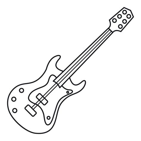 Small Guitar Drawing, Electric Guitar Cake Topper, Electric Guitar Coloring Page, Electric Guitar Template, Cartoon Electric Guitar, Electric Guitar Clipart, Electric Guitar Drawing Easy, How To Draw Electric Guitar, Eletric Gutair Drawings