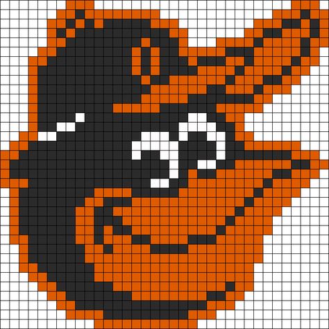 Baltimore Orioles Mascot For Perler Perler Bead Pattern / Bead Sprite Bracelet Video, Alpha Bracelet, Baseball Clipart, C2c Crochet Pattern Free, Kandi Cuffs, Baltimore Orioles Baseball, Orioles Baseball, Melty Bead Patterns, Crochet Graph