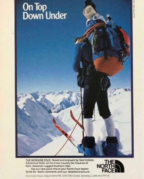 Sandscript on Instagram: “Vintage The North Face Ad” North Face Vintage Poster, Vintage North Face Ad, North Face Campaign, Old Patagonia Ads, Patagonia Campaign, Vintage Patagonia Ad, North Face Ads, North Face Poster, The North Face Aesthetic