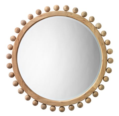 Round Wooden Mirror, Round Wood Mirror, Spiegel Diy, Wood Wall Mirror, Wooden Mirror, Natural Wood Finish, Fir Wood, Round Wall Mirror, Wood Mirror