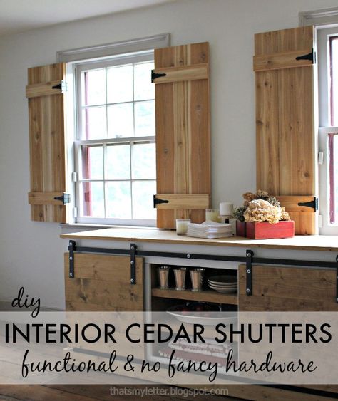 DIY Interior Cedar Shutters Shutters Repurposed Decor, Window Shutters Exterior, Indoor Shutters, Cedar Shutters, Interior Window Shutters, Vibeke Design, Diy Shutters, Interior Shutters, Shutters Exterior