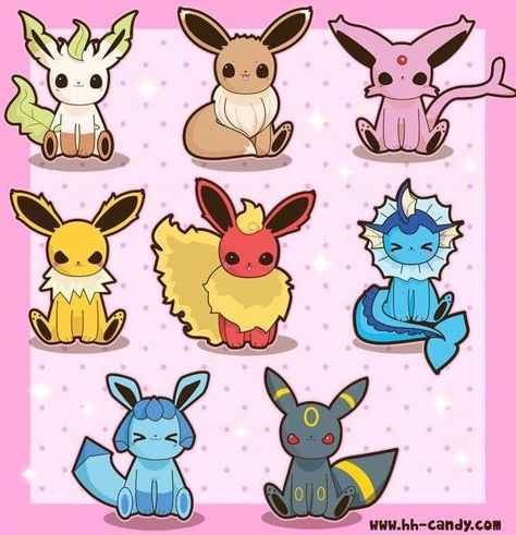 Pinterest Eevee Family, Evee Evolution, Umbreon And Espeon, Pokemon Eeveelutions, Eevee Evolutions, Pokemon Ships, Pokemon Birthday, Pokemon Eevee, Type Pokemon