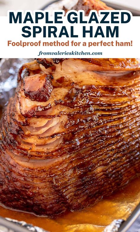 A homemade spiral ham with a delicious maple glaze that rivals any store-bought variety. Save yourself some money and make it at home! Best Spiral Ham Recipe, Glazed Spiral Ham, Maple Glazed Ham, Apricot Glaze, Spiral Sliced Ham, Pineapple Glaze, Ham Glaze Recipe, Spiral Ham, Slow Cooker Ham