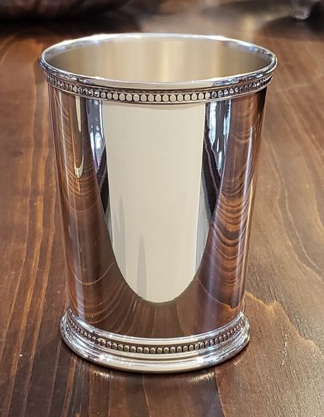 Drink your mint juleps or mojitos in style with this new sterling silver, beaded-design Mint Julep Cup. For easy tarnish preventative storage, add https://www.etsy.com/listing/779223480.Details: 4 inches tall, 5.00 troy ounces. Additional fees for international shipping Mint Juleps, Mint Julep Cups, Pretty Drinks, Mint Julep, Cocktail Glasses, Silver Shop, Party City, Bead Designs, Mojito