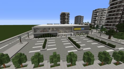 Grocery Store Minecraft Grocery Store Interior, Grocery Store Minecraft, Minecraft Grocery Store, Minecraft Restaurant, Minecraft Stores, Modern House Minecraft, Minecraft Car, Interior Minecraft, Minecraft Modern City