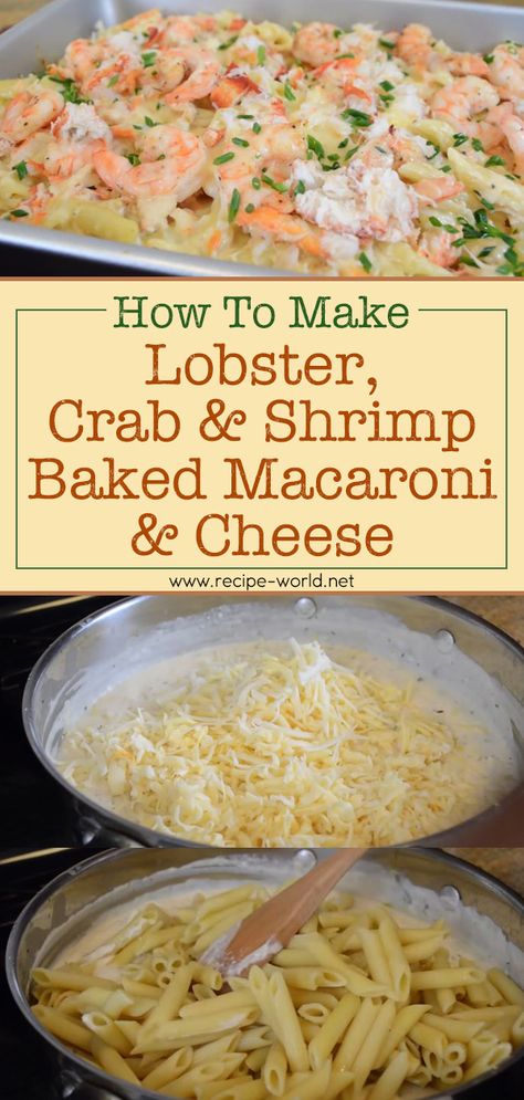 Shrimp Mac And Cheese Recipe, Shrimp Mac And Cheese, Baked Macaroni And Cheese Recipe, Seafood Mac And Cheese, Crab And Shrimp, Baked Macaroni And Cheese, Lobster Dishes, Macaroni And Cheese Recipe, Macaroni N Cheese Recipe