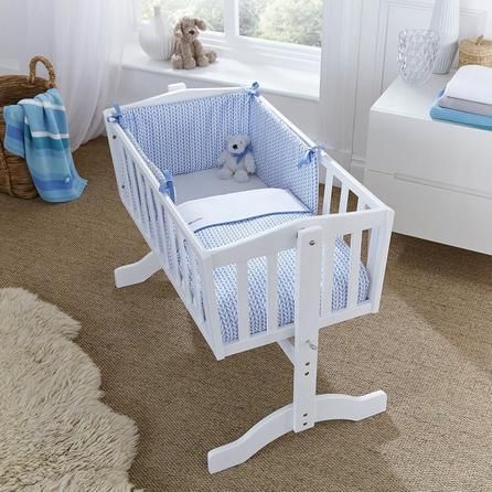 Clair de Lune Barley Bebe Blue Crib 2 Piece Quilt with Bumper Set Baby Rocking Crib, Rocking Crib, First Bed, Blue Crib, Grey Crib, Baby Doll Bed, Baby Cradle, Doll Beds, Crib Sets