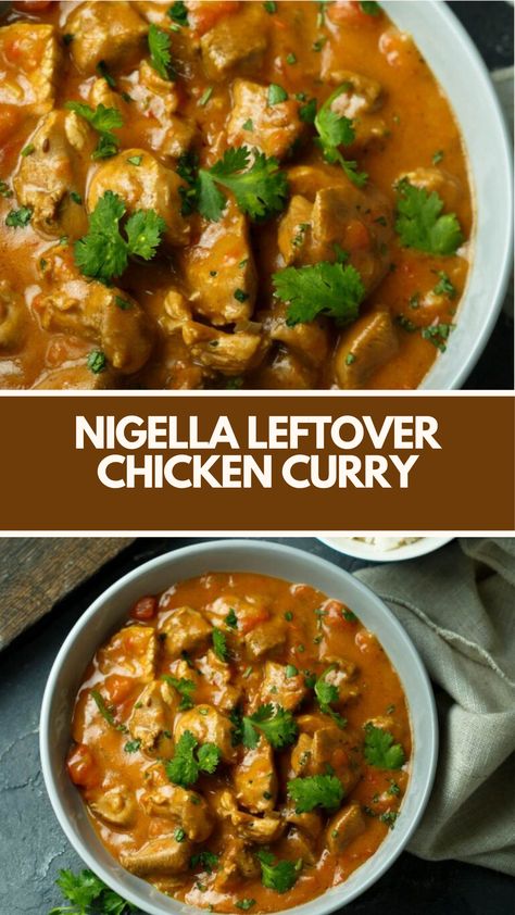 Nigella Leftover Chicken Curry recipe is made with, onions, garlic, and spices with a total preparation time of 45 minutes, this dish serves 4 hungry diners. Nigella Lawson Recipes Chicken, Roast Chicken Curry, Leftover Chicken Curry, Nigella Recipes, Children Recipes, Orange Ginger Chicken, Nigella Lawson Recipes, Nordic Recipe, British Cooking