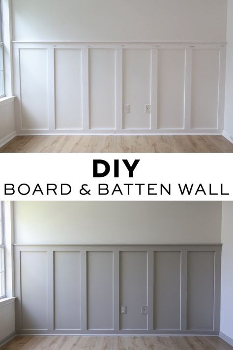 Diy Board And Batten Wall, Board And Batten Accent Wall, Batten Accent Wall, Diy Board And Batten, Batten Wall, Board And Batten Wall, Board And Batten, Wainscoting, Simple Diy