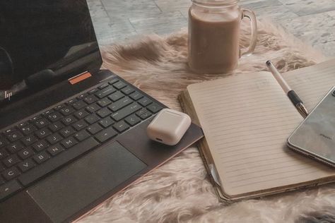 Book Laptop Aesthetic, Notion Aesthetic Pictures Study, Brown Computer Aesthetic, Laptop Typing Aesthetic, Laptop And Airpods Aesthetic, Wallpaper Backgrounds Aesthetic Laptop Study, Laptop With Coffee Aesthetic, Brown Aesthetic For Laptop, Coffee Background Aesthetic Laptop