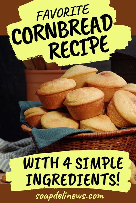 My Favorite Cornbread Recipe with Just 4 Ingredients That Even Kids Love. My favorite cornbread recipe for a cake like cornbread that will have you and your family coming back for seconds! Made with just 4 simple ingredients this simple moist cornbread recipe is the perfect side dish to any meal including chili! Cake Like Cornbread, Moist Cornbread Muffins, Moist Cornbread Recipe, Super Moist Cornbread, Steak Taco Recipe, Jiffy Cornbread Recipes, Easy Pork Tenderloin, Simmering Pot, Moist Cornbread