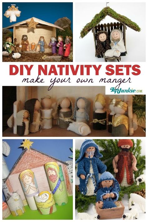 Make your own nativity sets with these tutorials #diy #make #nativity Nativity Decorations, Nativity Printables, Small Nativity Set, Nativity Manger, Christmas Crib, Nativity Stable, Diy Nativity, Christ Centered Christmas, Nativity Scenes