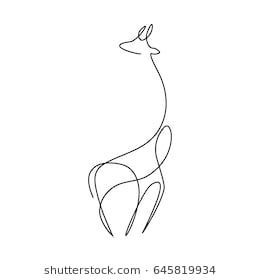 Giraffe Line Tattoo, One Line Giraffe, Small Giraffe Tattoo, Giraffe Tattoo, Animal Line Drawings, One Line Tattoo, Giraffe Design, Minimalism Style, Silhouette Drawing