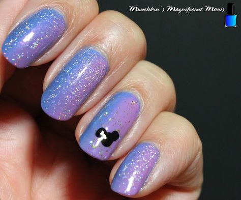 Disney's 50th Anniversary Nail Design Disney Anniversary Nails, Disney Nails 50th Anniversary, Disney 100th Anniversary Nails, Disney 50th Anniversary Nails, Disney Fingernails, Anniversary Nail Ideas, Disney Nails 2022, Disney Theme Nails, Short Disney Nails