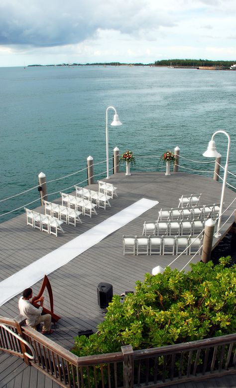 Hyatt Resort Wedding Dock - Key West FL Outside Wedding Decorations, Dock Wedding, Key West Wedding, Key West Fl, Wedding Venues Beach, Camp Wedding, West Wedding, Outside Wedding, Resort Wedding