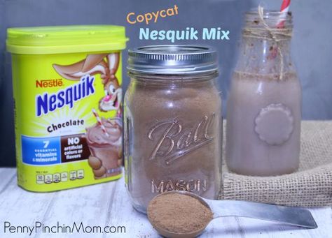 Why buy Nesquick wwhen you can make it a home for a LOT less!!!!  Get this awesome copycat recipe!!! Chocolate Milk Mix, Nestle Chocolate, Homemade Dry Mixes, Homemade Chocolate Pudding, Homemade Pantry, Homemade Mixes, Homemade Spices, Homemade Seasonings, Hot Chocolate Mix