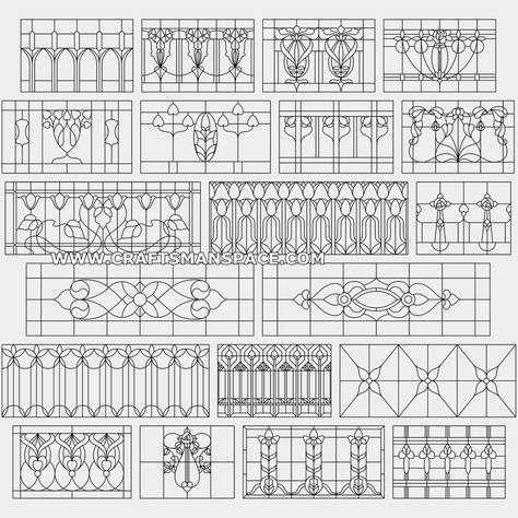 Collection of horizontal floral stained glass patterns. FREE "PERSONAL USE" DWG, SVG, EPS FILES. Floral Stained Glass Patterns, Glass Signage, Art Deco Stained Glass, Window Stained, Stained Glass Patterns Free, Glass Window Art, Stained Glass Window Panel, Abc 123, Stained Glass Crafts