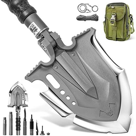 Amazon.com : Zune Lotoo Survival Shovel Multitool 28 in 1 Luxury Kit, Tactical Camping Folding Shovel, Unbreakable Martensitic Steel Adjustable 7 Angles 24-35.4'' Length, Compact Gear for Outdoor Hiking Emergency : Sports & Outdoors Survival Shovel, Tactical Shovel, Entrenching Tool, Shovel Head, Tactical Camping, Auto Camping, Glass Breaker, Tactical Survival, Jeep Wrangler Tj