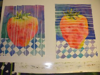 Watercolor Weaving, Strawberry Watercolor, 2nd Grade Art, Classroom Art Projects, Paper Collage Art, Paper Weaving, Elementary Art Projects, Art Folder, Art Lessons Elementary